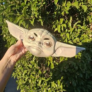 Cute Green Baby Yoda Groku Face Mask Star Wars Mandalorian Plastic